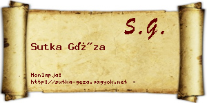 Sutka Géza névjegykártya