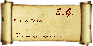 Sutka Géza névjegykártya